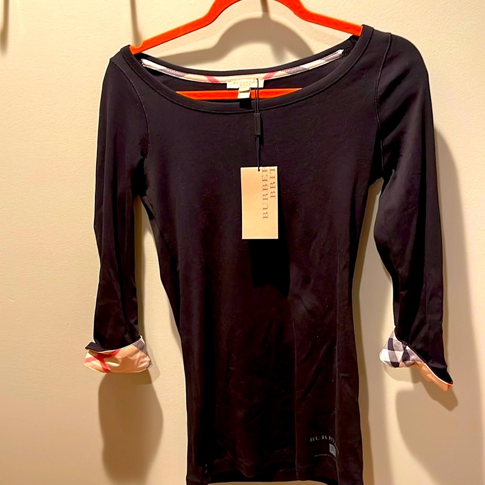 Burberry Black 3/4 length sleeve shirt